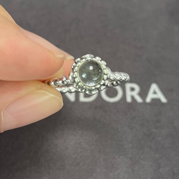 Pandora April Milky White Birthstone Ring - Picture 3 of 5